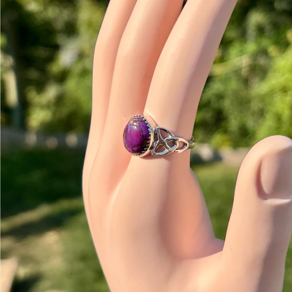 Purple Copper Turquoise Ring - Picture 2 of 13
